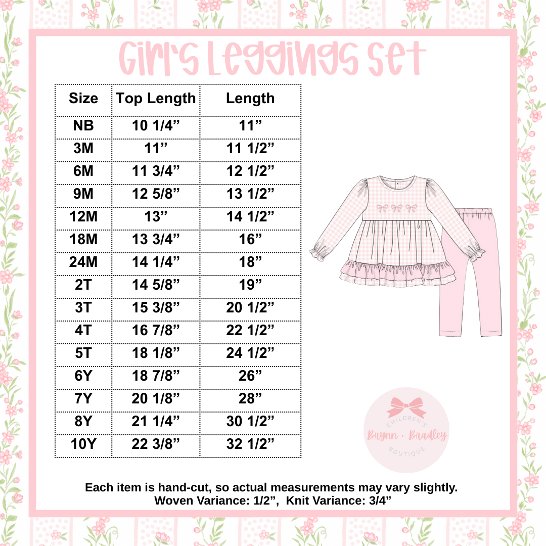 RTS: Bonnets + Bows Girl Leggings Set