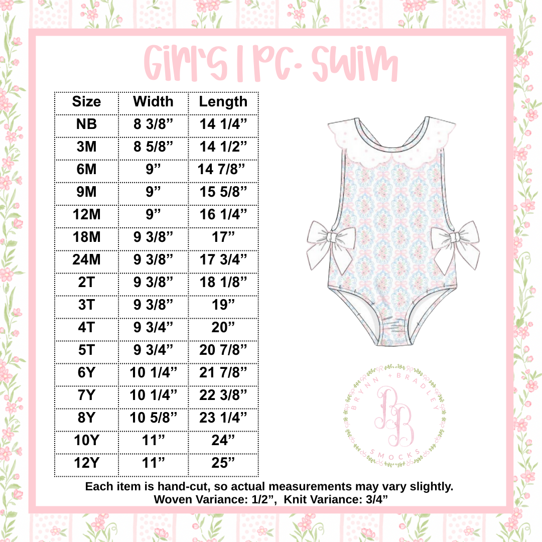 RTS: Sweet Floral Family Swim Girl 1 Pc. Swimsuit