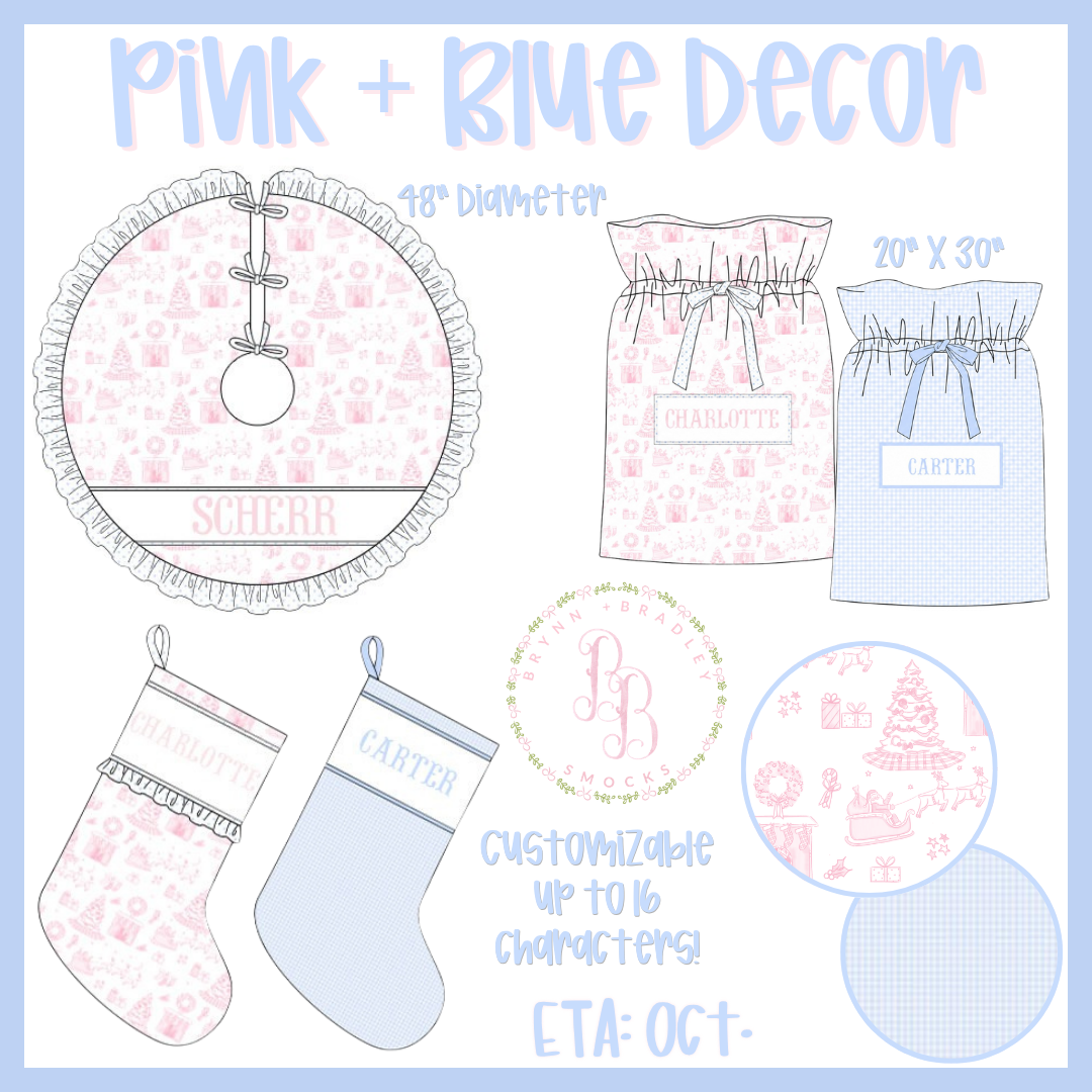 PO30: Pink + Blue Decor: Blue Stocking- ETA: October