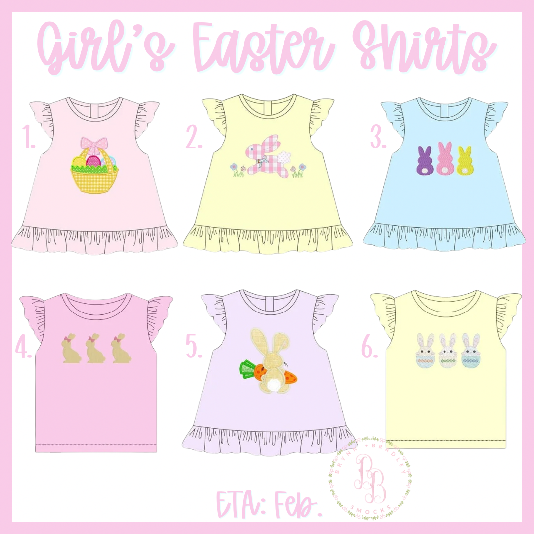Preorder: Girl’s Easter Shirts Collection - ETA: February