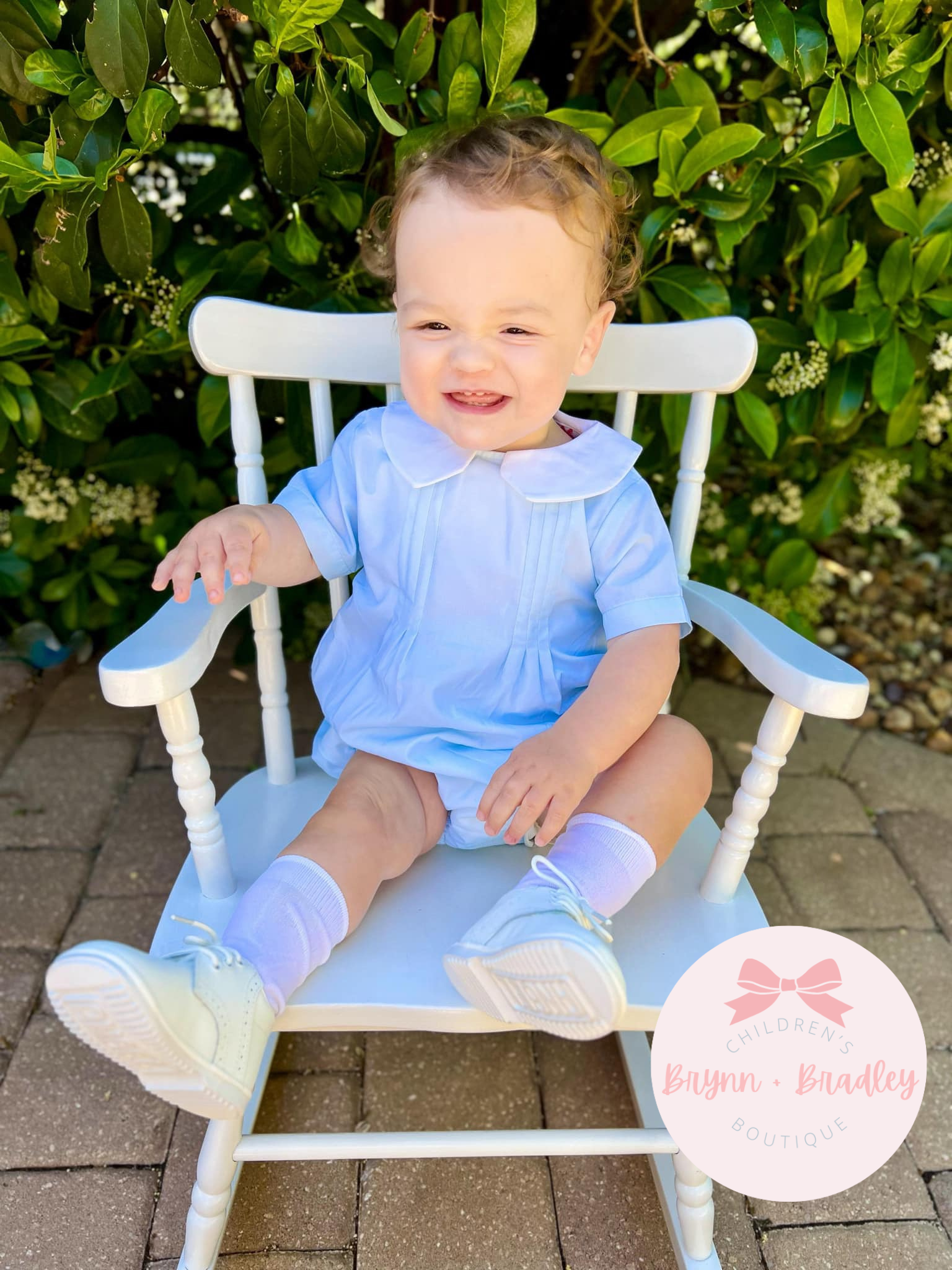 RTS: Boy Blue Heirloom Bubble – Brynn + Bradley Smocks