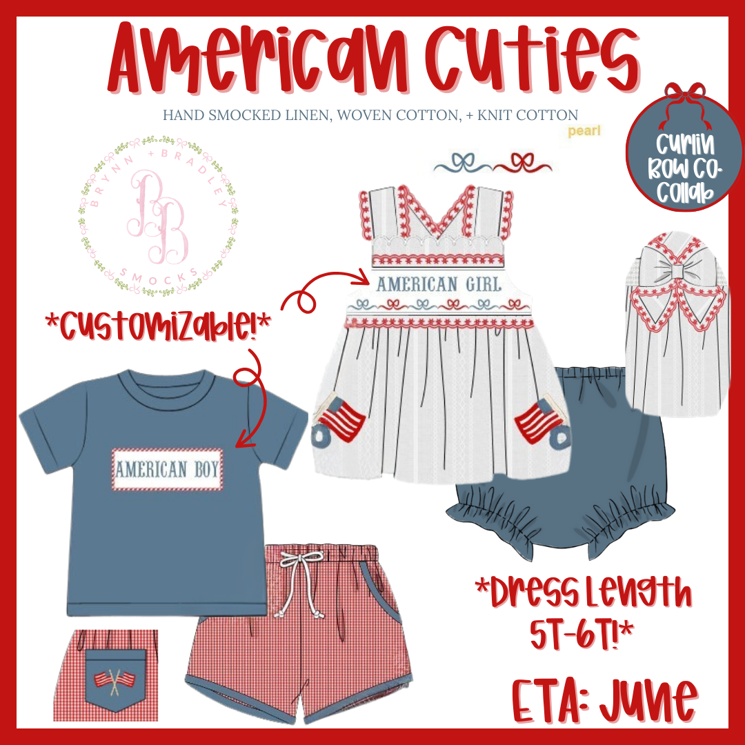 RTS: American Cuties “American Girl” Girl Diaper Set