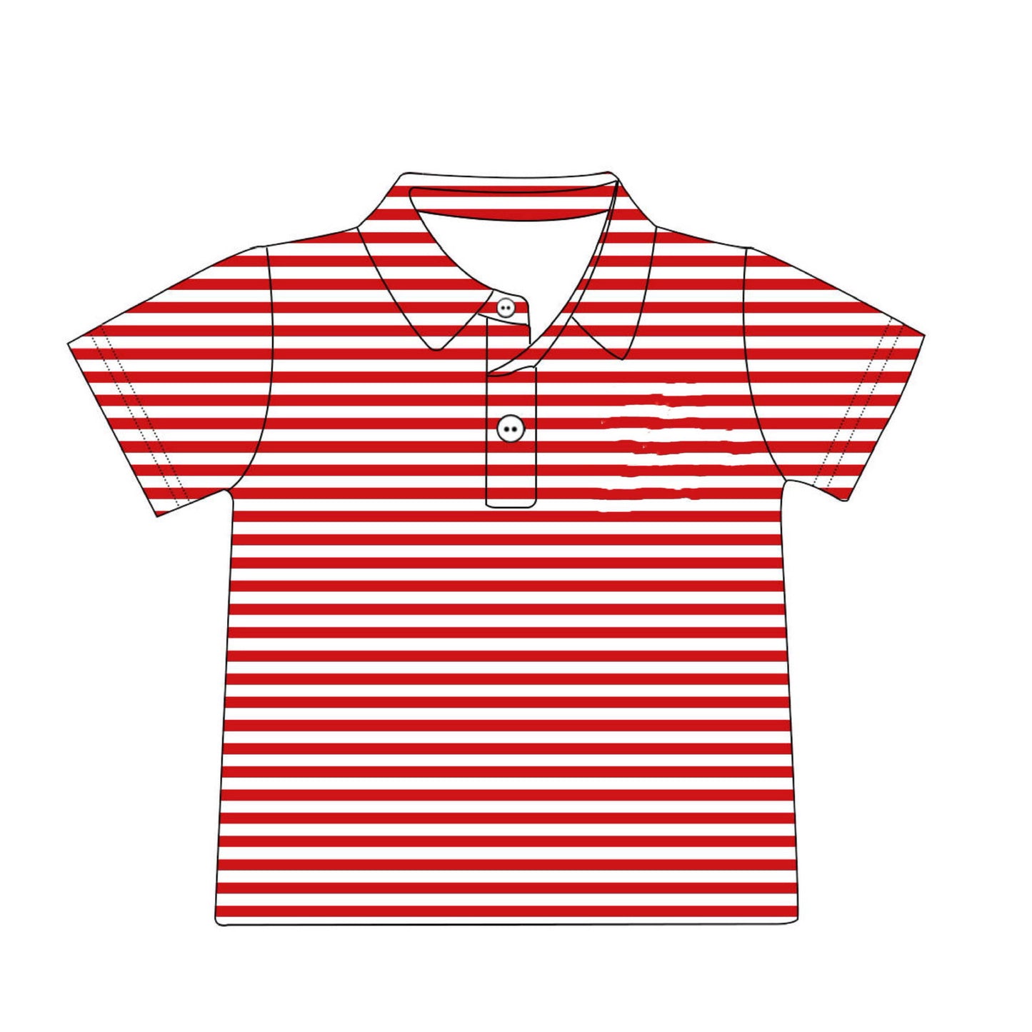 RTS: Boy’s Red/White Striped Polo Shirt