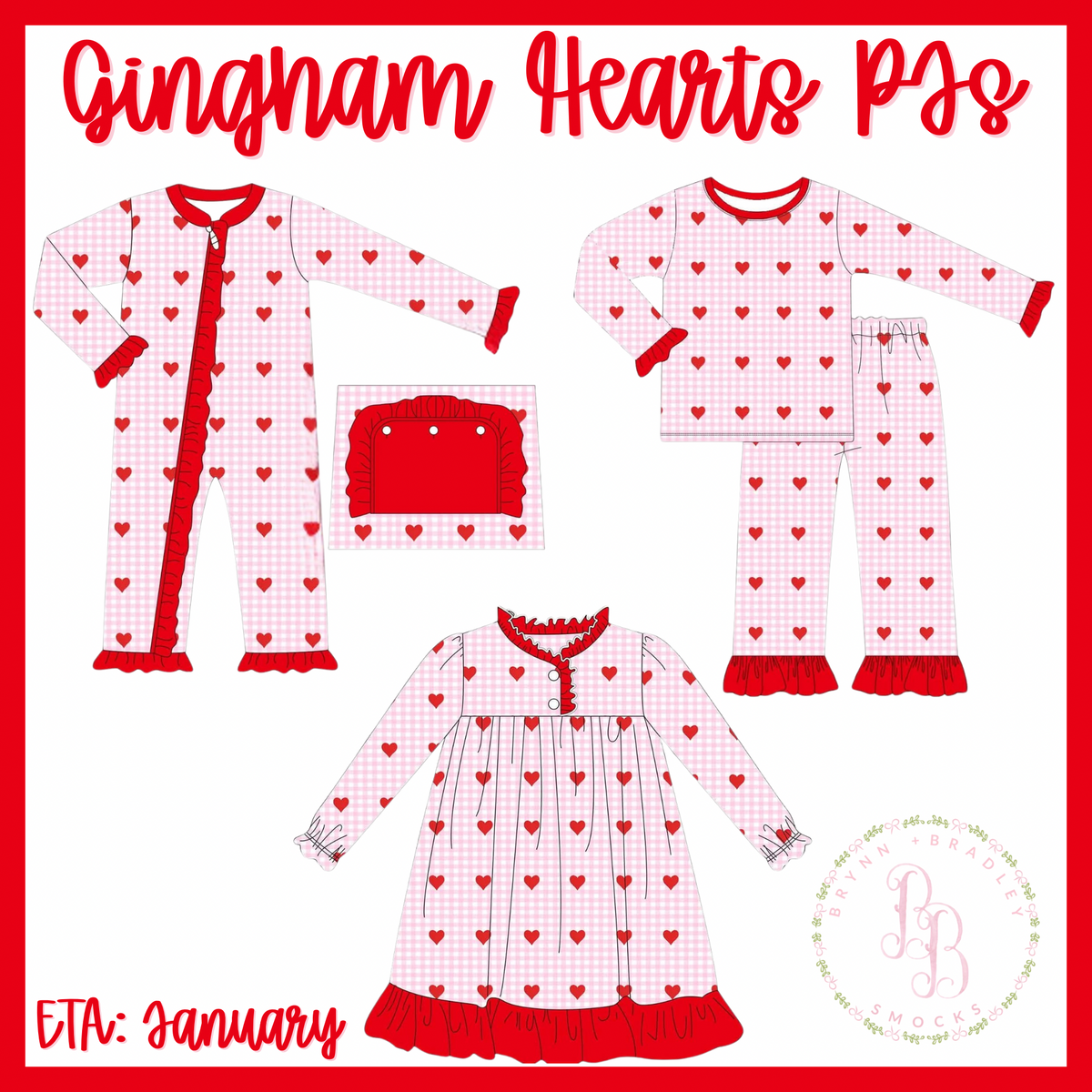 Preorder: Gingham Hearts PJs Collection - ETA: January