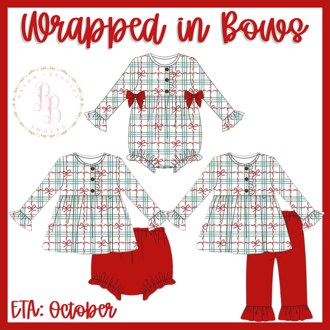 RTS: Wrapped in Bows Girl Pants Set