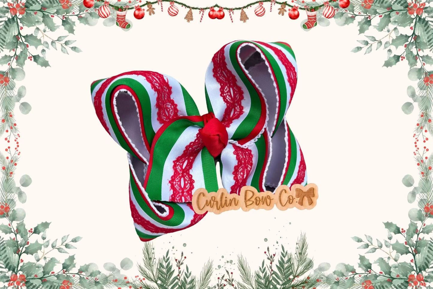 CBxB+B PO29: Holiday Plaid + Pearls Bow