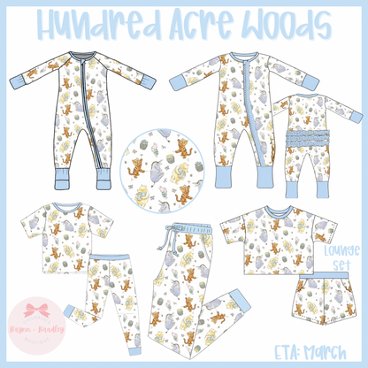 RTS: Hundred Acre Woods Bamboo Short Sleeve Pants Set