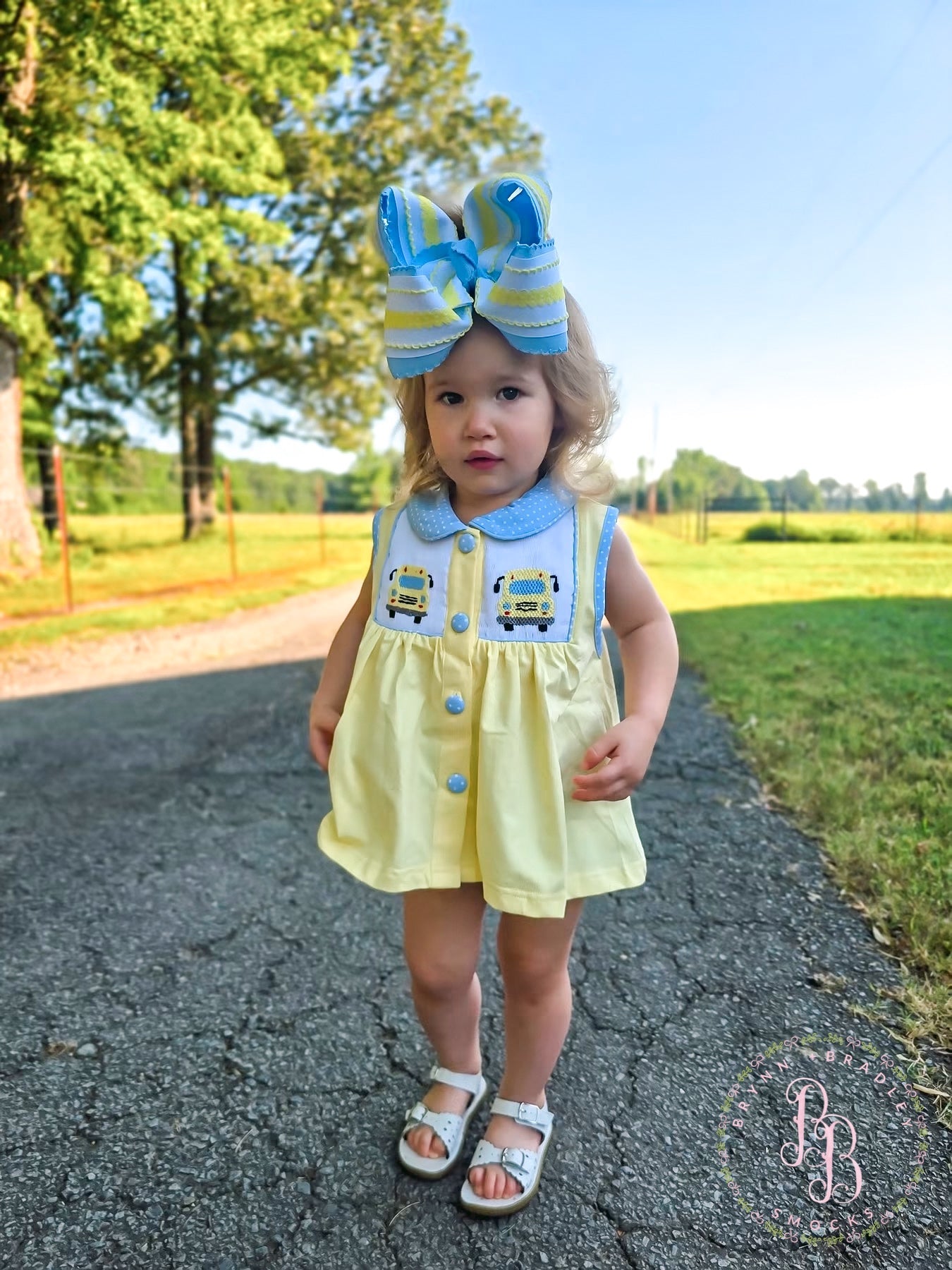 RTS: Wheels on the Bus Girl Diaper Set + Dress