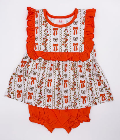 RTS: Fall Floral Trellis Girl Diaper Set