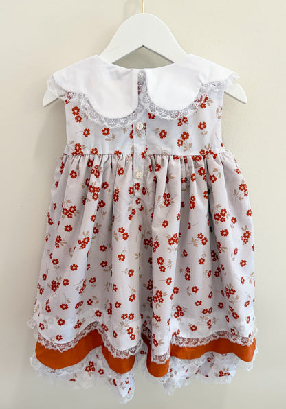 RTS: Scalloped Fall Floral Girl Diaper Set + Dress