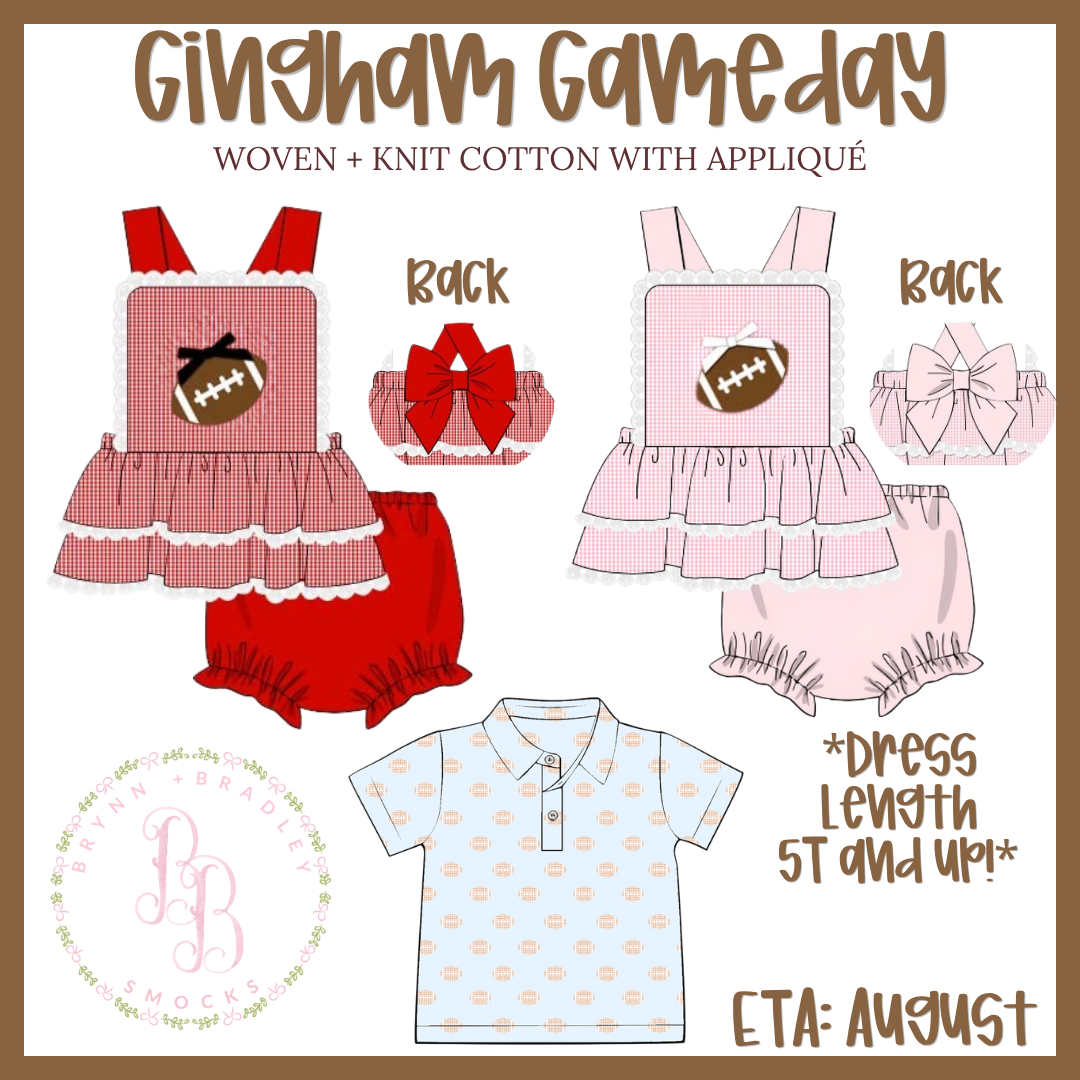 PO28: Gingham Gameday Boy Polo Shirt