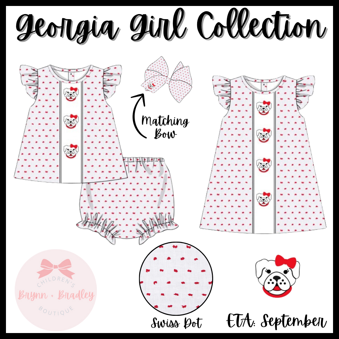 Girl’s Swiss Dot Bulldog Dress