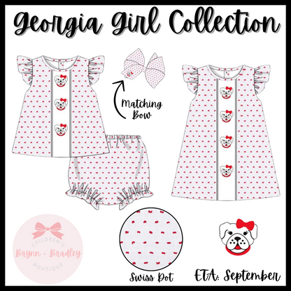 RTS: Girl’s Swiss Dot Bulldog Dress