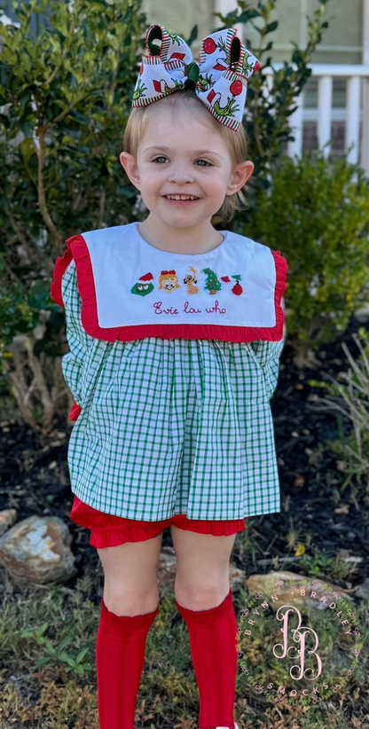 RTS: French Knot Whoville Girl Diaper Set