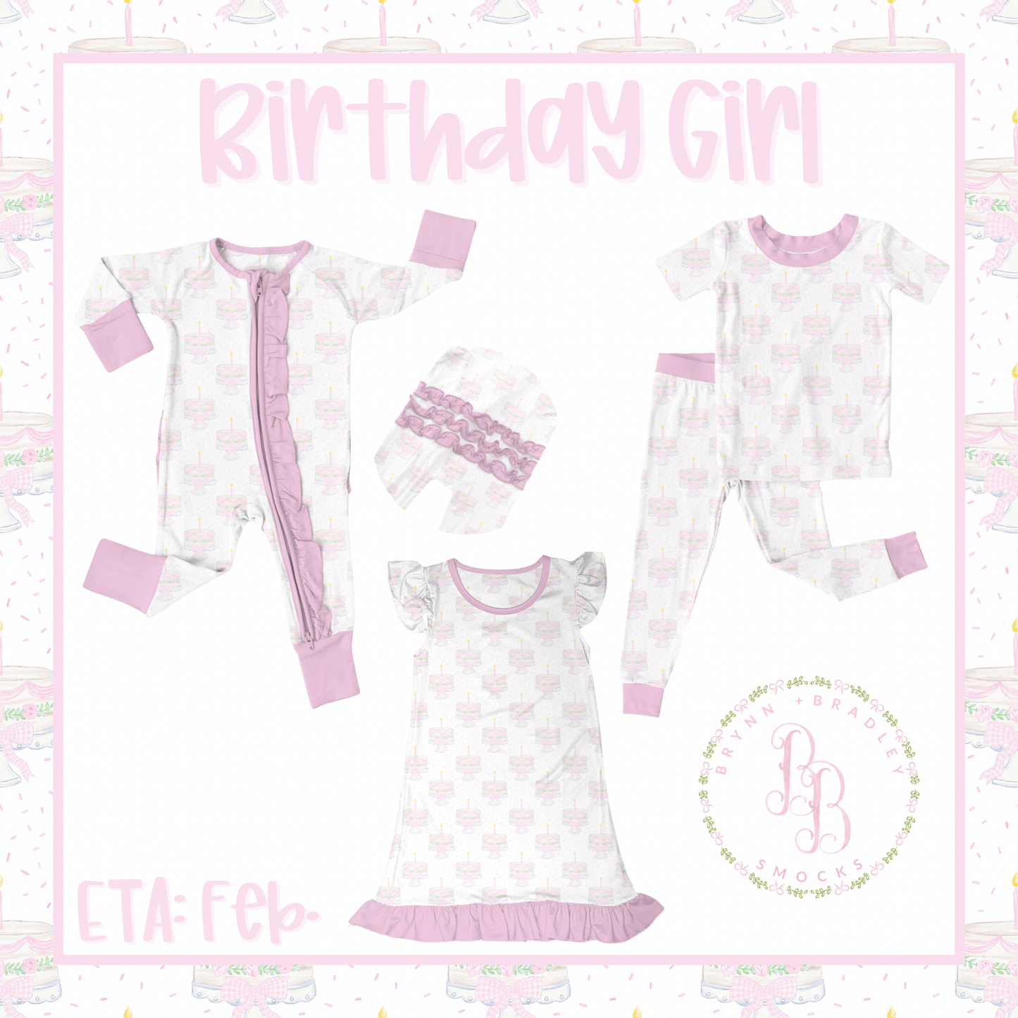 RTS: Birthday Girl Bamboo Short Sleeve Pants Set