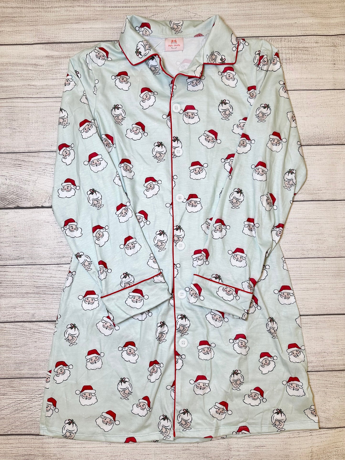 Mom Clause Family Button Down Nightgown