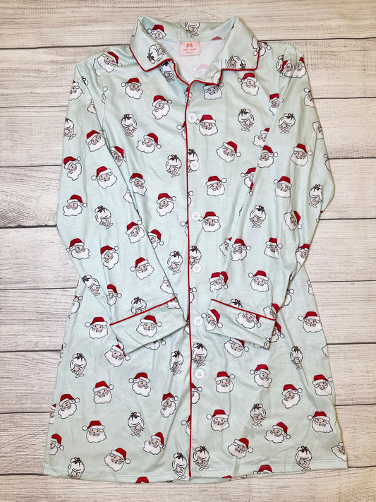 Mom Clause Family Button Down Nightgown