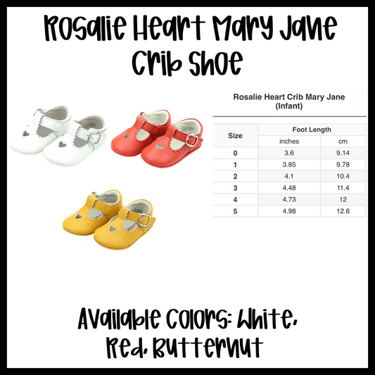 Preorder: Rosalie Heart Infant Crib Mary Jane Shoe