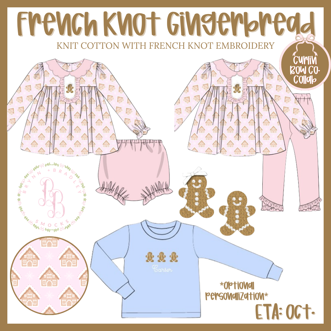 PO30: French Knot Gingerbread Boy Shirt Only- ETA: October