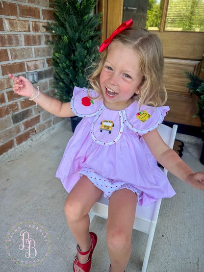 RTS: Swiss Dot ABCs Girl Diaper Set + Dress
