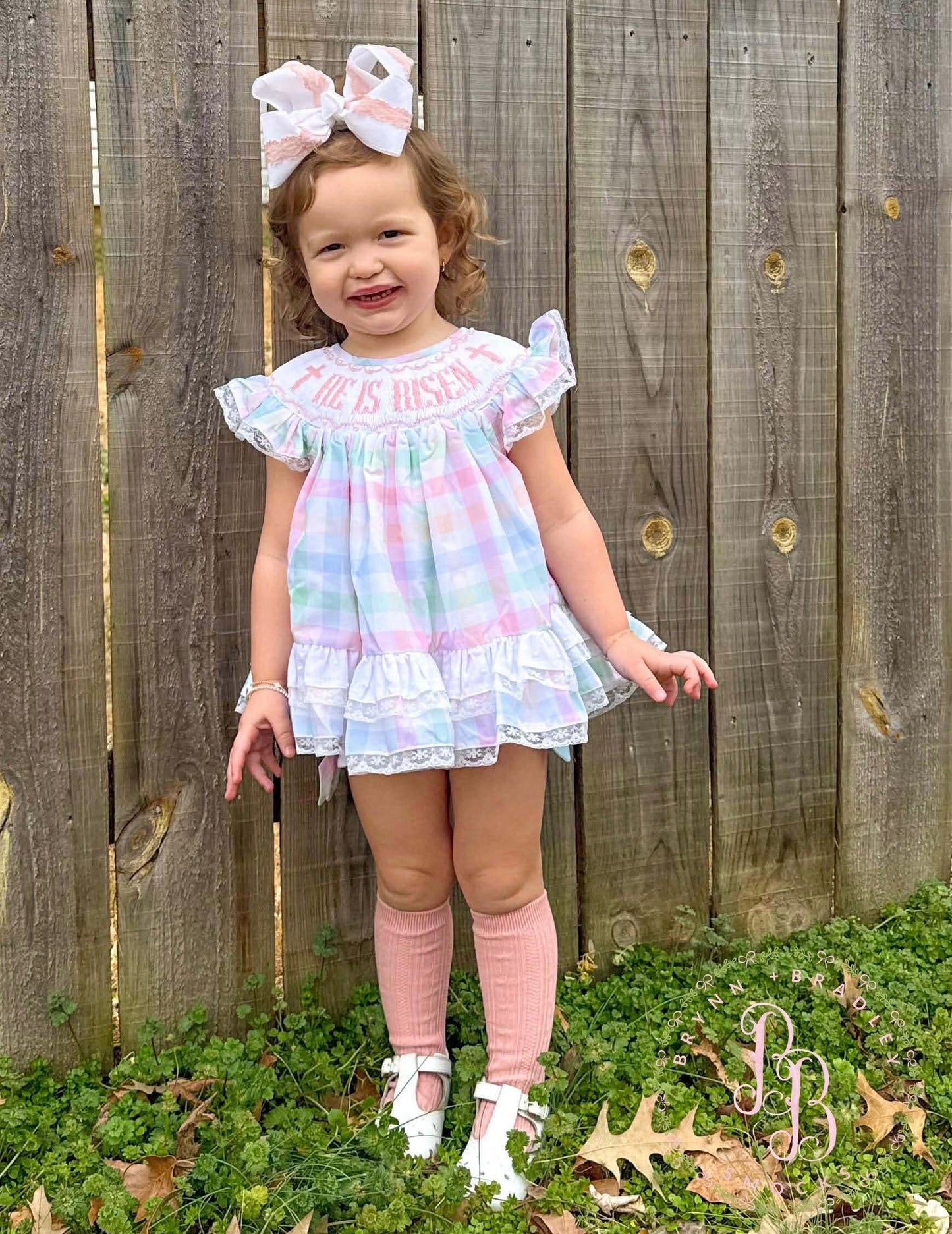 RTS: He is Risen Girl Diaper Set **Dress Length 5T-6T!**