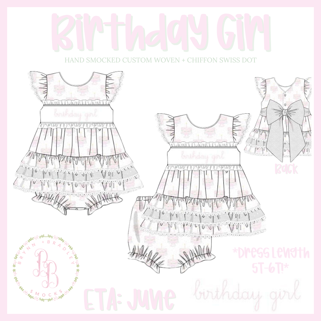 RTS: Birthday Girl Diaper Set + Dress
