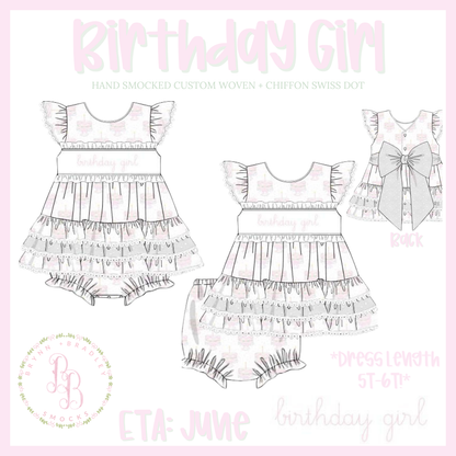 RTS: Birthday Girl Diaper Set + Dress
