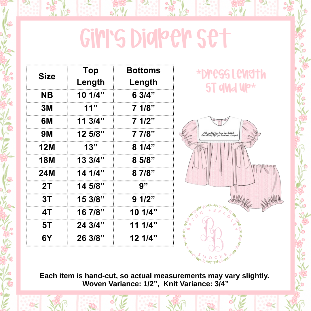 RTS: Emersyn’s Floral “Mama’s Girl” Girl Diaper Set + Dress