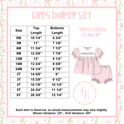 RTS: Emersyn’s Floral “Mama’s Girl” Girl Diaper Set + Dress