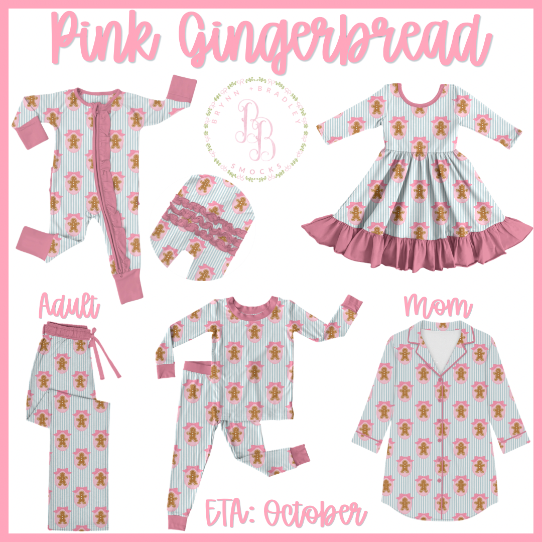 WS Preorder: Christmas Bamboo: Pink Gingerbread Collection- ETA: October