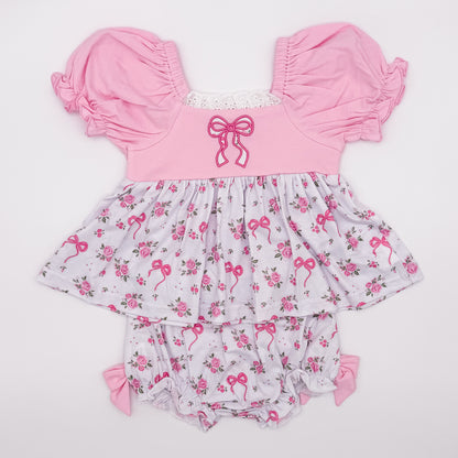 RTS: Roses + Bows Girl Diaper Set