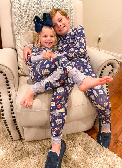 RTS: All Aboard the Express Bamboo Long Sleeve Pants Set