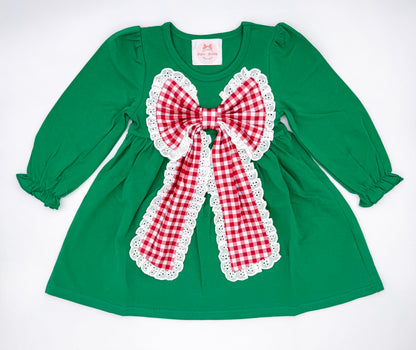 RTS: Classic Gingham Christmas Girl Dress