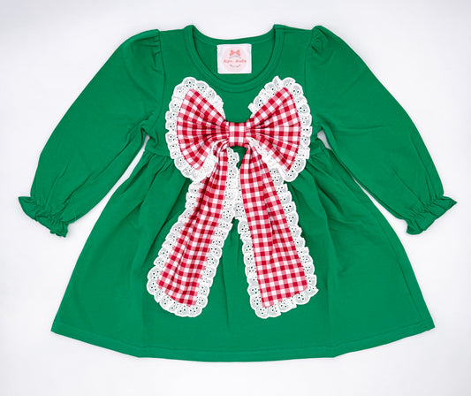 RTS: Classic Gingham Christmas Girl Dress