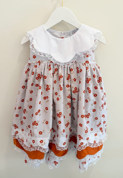 RTS: Scalloped Fall Floral Girl Diaper Set + Dress