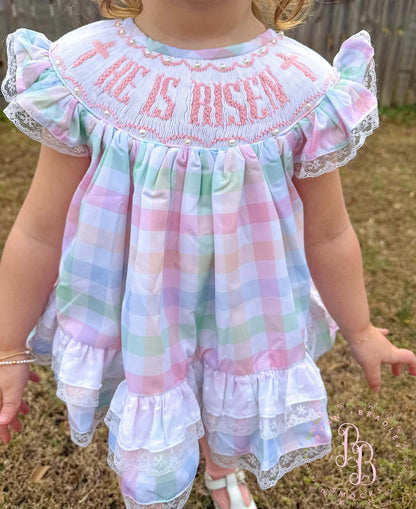 RTS: He is Risen Girl Diaper Set **Dress Length 5T-6T!**