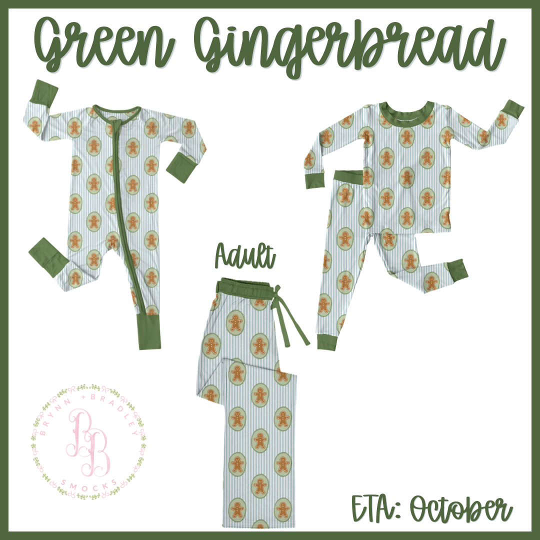 WS Preorder: Christmas Bamboo: Green Gingerbread Collection- ETA: October
