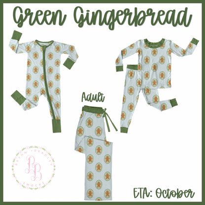 WS Preorder: Christmas Bamboo: Green Gingerbread Collection- ETA: October