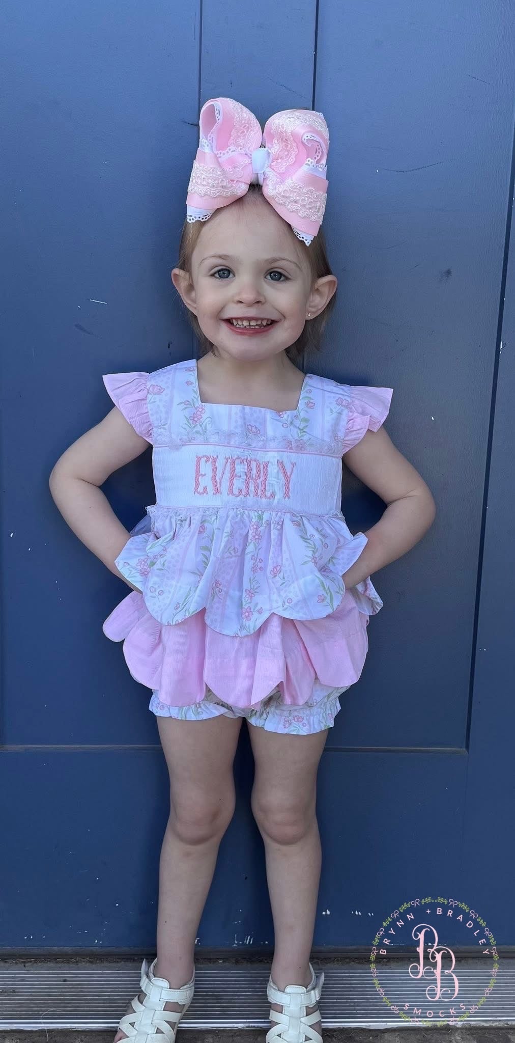 RTS: Emersyn’s Floral “Mama’s Girl” Girl Diaper Set + Dress