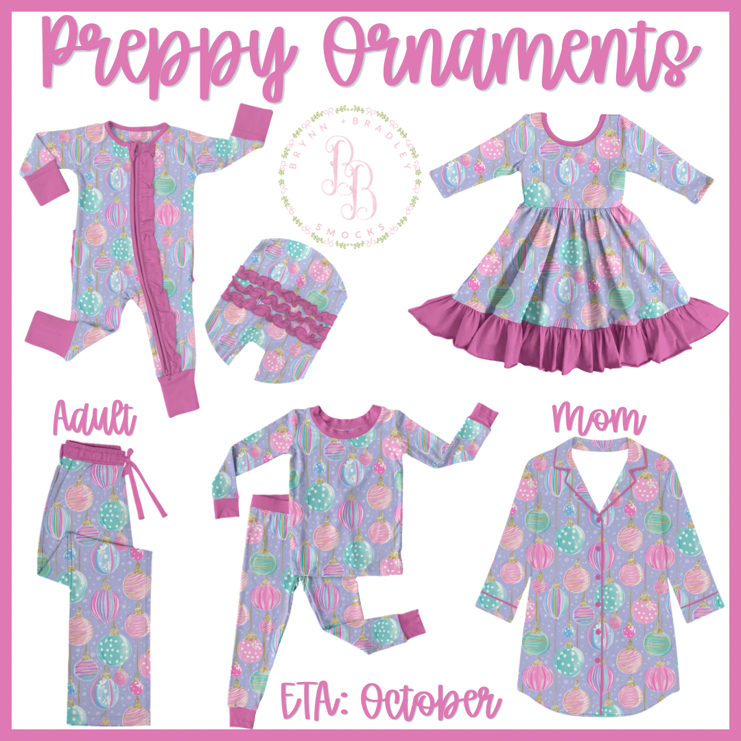 WS Preorder: Christmas Bamboo: Preppy Ornaments Collection- ETA: October
