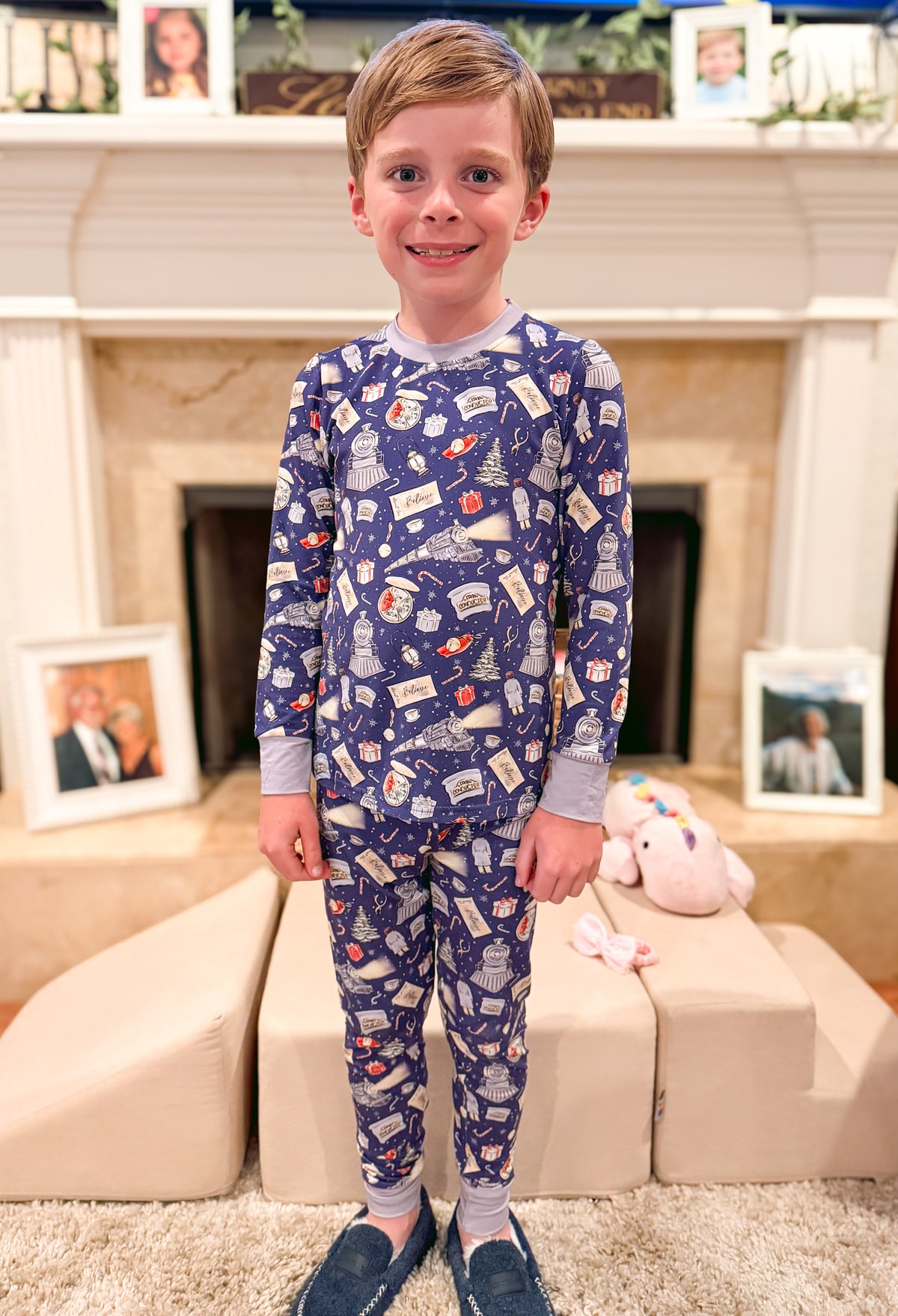 RTS: All Aboard the Express Bamboo Long Sleeve Pants Set