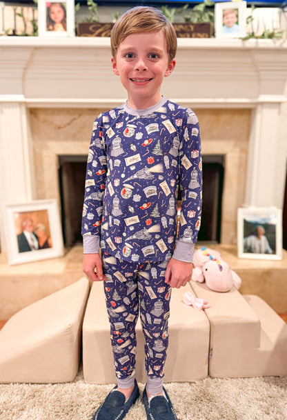 RTS: All Aboard the Express Bamboo Long Sleeve Pants Set