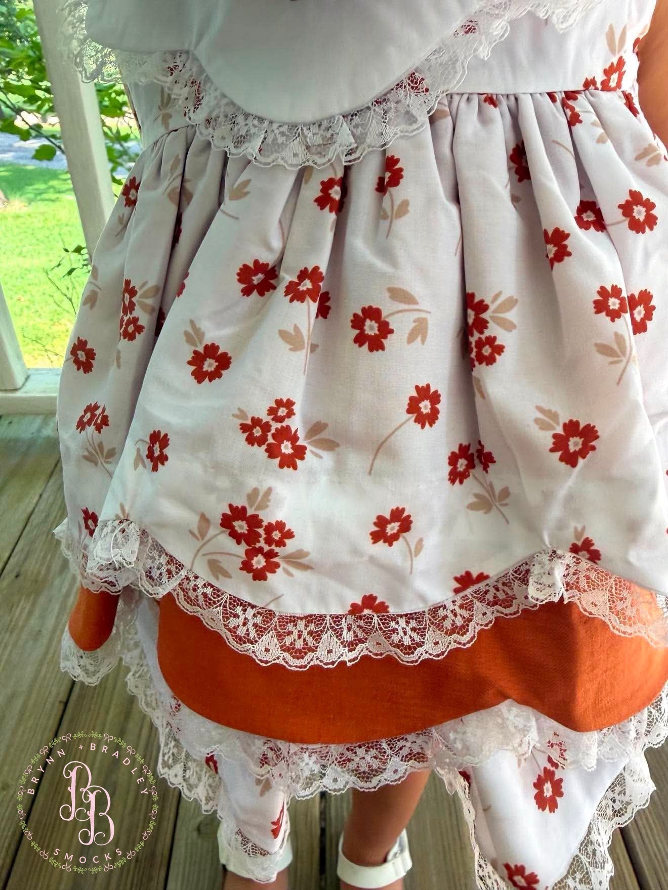RTS: Scalloped Fall Floral Girl Diaper Set + Dress