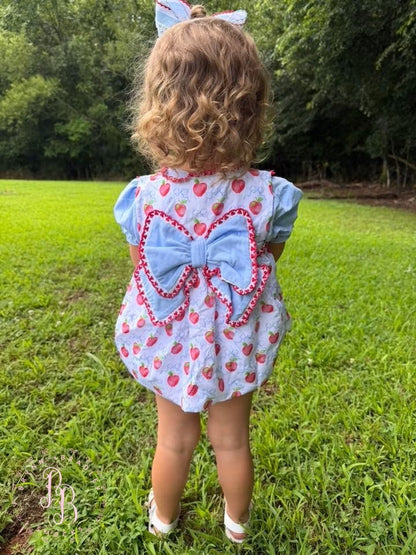 RTS: Apples + Bows Girl Diaper Set + Dress