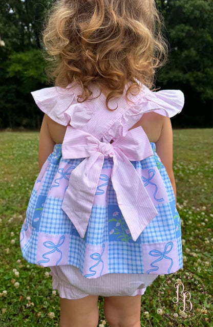 RTS: Summer Patchwork Girl Diaper Set