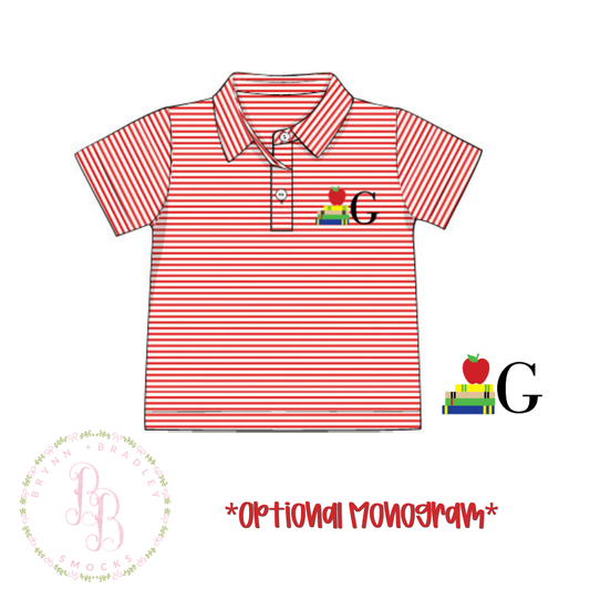 PO27: Boys Back to School Shirts- Books Polo