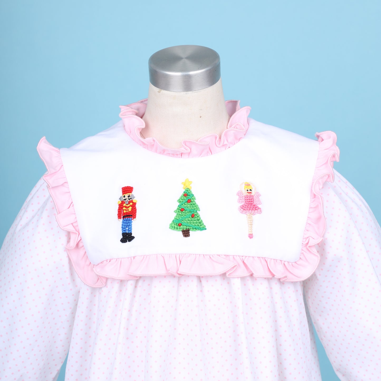 Girl’s French Knot Nutcracker Embroidered Dress