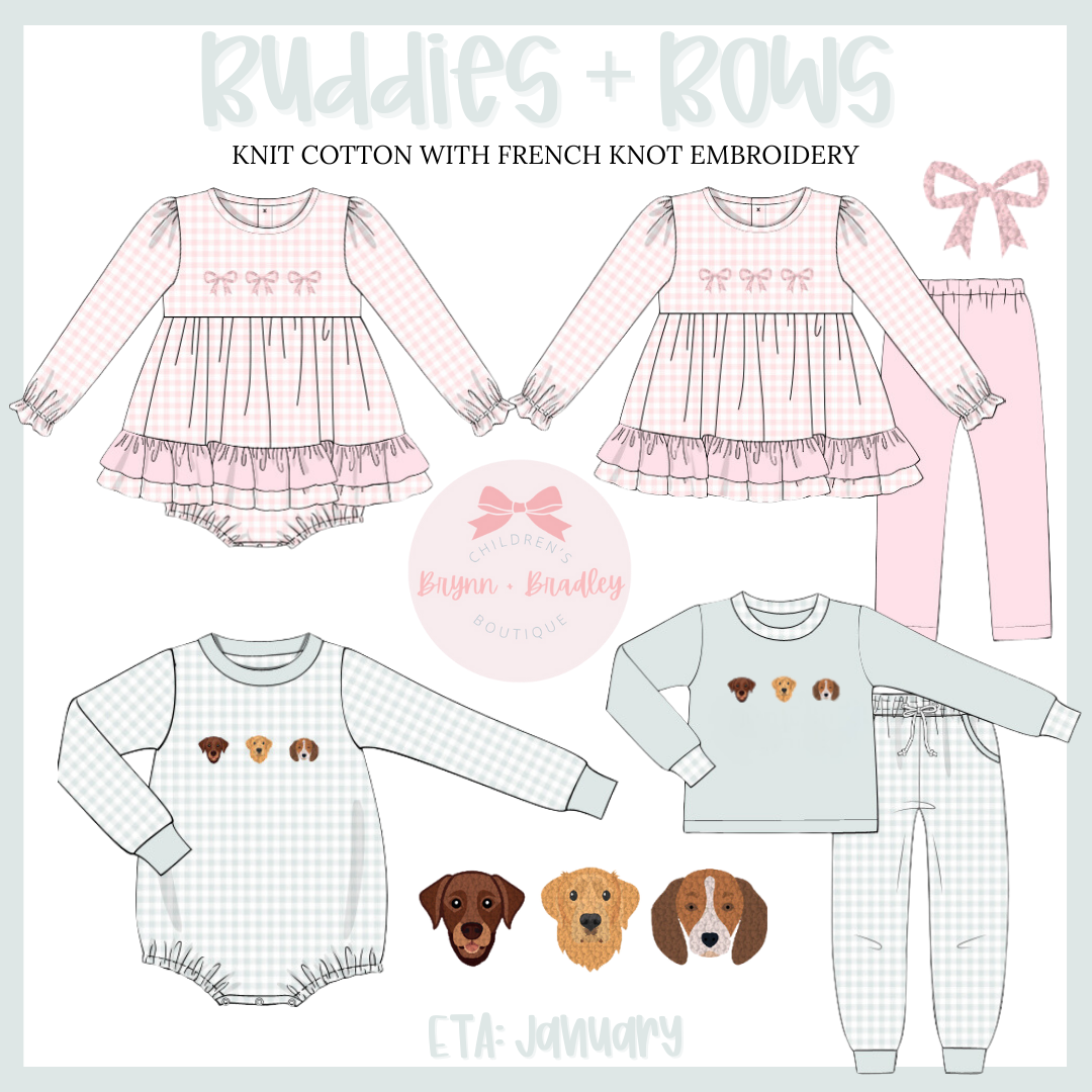 RTS: Buddies + Bows Girl Skirted Bubble
