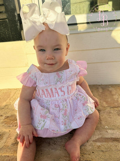 RTS: Emersyn’s Floral “Mama’s Girl” Girl Skirted Bubble