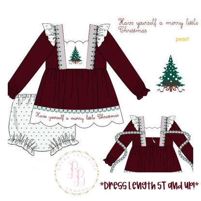 PO29: Merry Little Christmas Girl Diaper Set + Dress